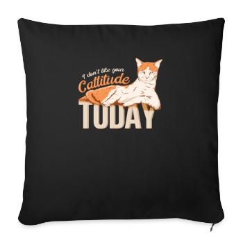 Katzen-Wortspiel für Tierliebhaber - Sofakissenbezug 45 x 45 cm - Schwarz - Vorne