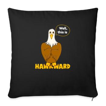 Hawk-Wortspiel für Tierliebhaber - Sofakissenbezug 45 x 45 cm - Schwarz - Vorne