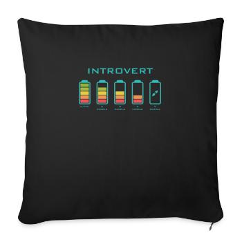 Empty Introvert Design für introvertierte Menschen - Sofakissenbezug 45 x 45 cm - Schwarz - Vorne