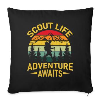 Scout Life Adventures Awaits Scouting Life - Hikin - Sofa pillowcase 17,3'' x 17,3'' (45 x 45 cm) - black - Front