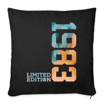 43RD BIRTHDAY LIMITED EDITION 1983 - Sofa pillowcase 17,3'' x 17,3'' (45 x 45 cm) - black - Front