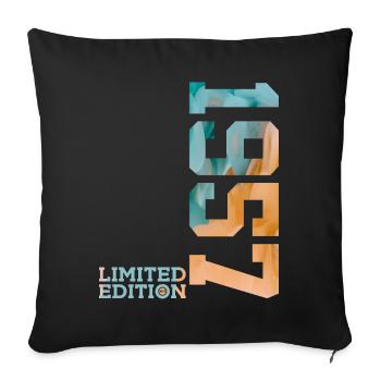 69E ANNIVERSAIRE ÉDITION LIMITÉE 1957 - Housse de coussin décorative 45 x 45 cm - noir - Devant