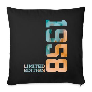 68TH BIRTHDAY LIMITED EDITION 1958 - Sofa pillowcase 17,3'' x 17,3'' (45 x 45 cm) - black - Front