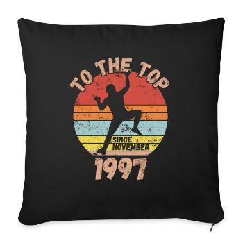 Geburtstag Klettern Bouldern seit November 1997 - Sofakissenbezug 45 x 45 cm - Schwarz - Vorne
