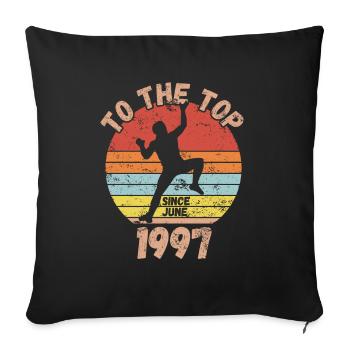 Geburtstag Klettern Bouldern seit Juni 1997 - Sofakissenbezug 45 x 45 cm - Schwarz - Vorne