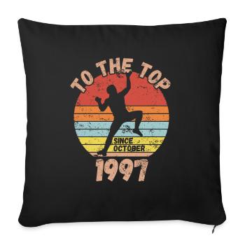 Geburtstag Klettern Bouldern seit Oktober 1997 - Sofakissenbezug 45 x 45 cm - Schwarz - Vorne