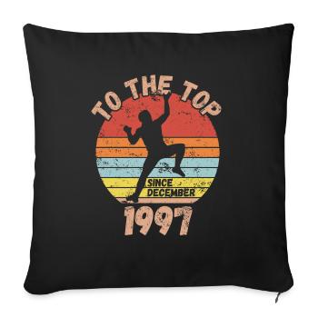 Geburtstag Klettern Bouldern seit Dezember 1997 - Sofakissenbezug 45 x 45 cm - Schwarz - Vorne