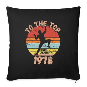 Anniversaire Escalade Bouldering depuis janvier 1978 - Housse de coussin décorative 45 x 45 cm - noir - Devant