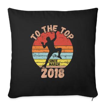 Birthday Climbing Bouldering since March 2018 - Sofa pillowcase 17,3'' x 17,3'' (45 x 45 cm) - black - Front