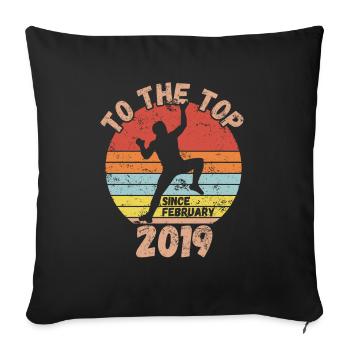 Birthday Climbing Bouldering since February 2019 - Sofa pillowcase 17,3'' x 17,3'' (45 x 45 cm) - black - Front
