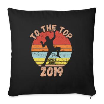 Birthday Climbing Bouldering since June 2019 - Sofa pillowcase 17,3'' x 17,3'' (45 x 45 cm) - black - Front