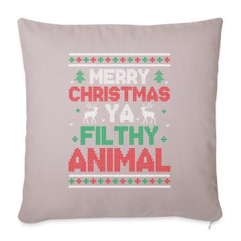 Merry Christmas Ya Filthy Animals - Saying Ugly Ch - Sofa pillowcase 17,3'' x 17,3'' (45 x 45 cm) - light taupe - Front