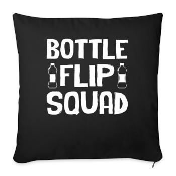 Bottle Flipping - Bottle Flip Squad - Sofa pillowcase 17,3'' x 17,3'' (45 x 45 cm) - black - Front