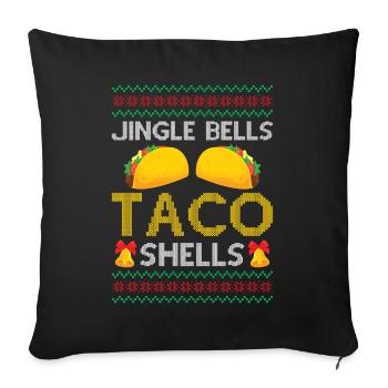 Tacos - Jingle Bells Taco Shells - Saying Ugly Chr - Sofakissenbezug 45 x 45 cm - Schwarz - Vorne