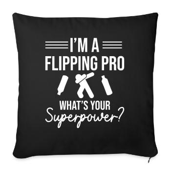 Je suis un pro du retournement - Quel est votre superpouvoir? - Housse de coussin décorative 45 x 45 cm - noir - Devant