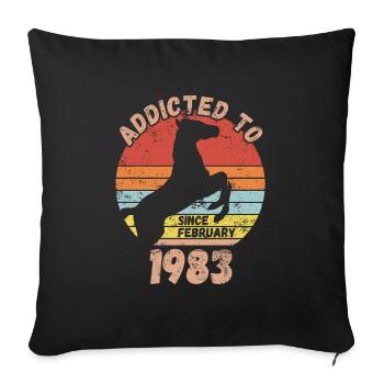 Birthday Horses Riding February 1983 - Sofa pillowcase 17,3'' x 17,3'' (45 x 45 cm) - black - Front