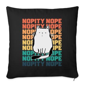 Cat Nopity Nope - Sofa pillowcase 17,3'' x 17,3'' (45 x 45 cm) - black - Front