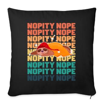 Sloth Nopity Nope - Sofa pillowcase 17,3'' x 17,3'' (45 x 45 cm) - black - Front