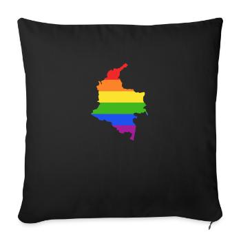 Kolumbien Regenbogenflagge für LGTBQ-Kolumbianer - Sofakissenbezug 45 x 45 cm - Schwarz - Vorne