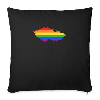 Tschechische Republik Regenbogen für LGTB-Tscheche - Sofakissenbezug 45 x 45 cm - Schwarz - Vorne