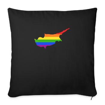 Zyperns Regenbogenflagge für stolze LGTB-Zyprioten - Sofakissenbezug 45 x 45 cm - Schwarz - Vorne