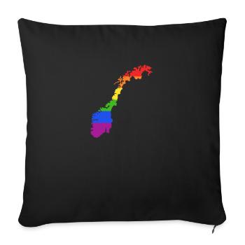Norwegen Regenbogenflagge für stolze LGTB-Norweger - Sofakissenbezug 45 x 45 cm - Schwarz - Vorne