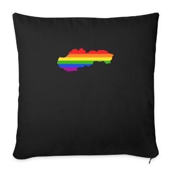 Slowakei Regenbogenflagge für stolze LGTB-Slowaken - Sofakissenbezug 45 x 45 cm - Schwarz - Vorne