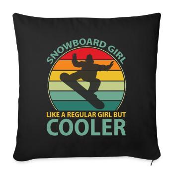 Snowboard Girl Like A Regular Girl But Coole - Win - Sofa pillowcase 17,3'' x 17,3'' (45 x 45 cm) - black - Front