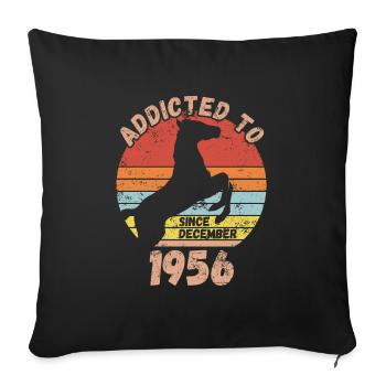 Anniversaire Équitation Décembre 1956 - Housse de coussin décorative 45 x 45 cm - noir - Devant