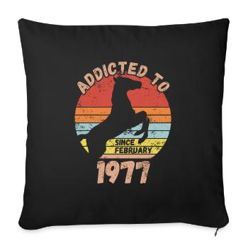Birthday Horses Riding February 1977 - Sofa pillowcase 17,3'' x 17,3'' (45 x 45 cm) - black - Front