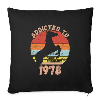 Birthday Horses Riding February 1978 - Sofa pillowcase 17,3'' x 17,3'' (45 x 45 cm) - black - Front