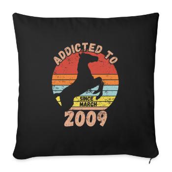 Anniversaire Équitation Mars 2009 - Housse de coussin décorative 45 x 45 cm - noir - Devant