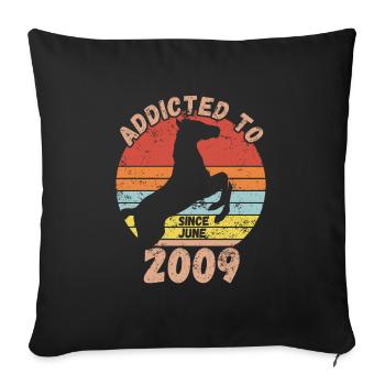 Anniversaire Équitation Juin 2009 - Housse de coussin décorative 45 x 45 cm - noir - Devant