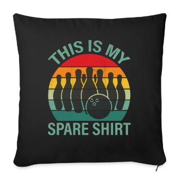 Bowling Smashing Pins - This Is My Spare - Sofakissenbezug 45 x 45 cm - Schwarz - Vorne