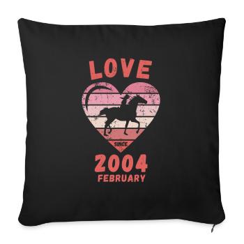 Love Horse Riding Birthday February 2004 - Sofa pillowcase 17,3'' x 17,3'' (45 x 45 cm) - black - Front