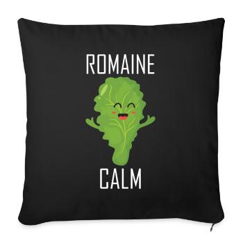 Vegan Gardening Quote Salad Romaine Calm - Sofa pillowcase 17,3'' x 17,3'' (45 x 45 cm) - black - Front