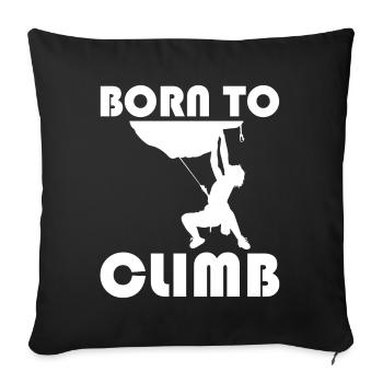 Escalade de bloc - Born to Climb - Housse de coussin décorative 45 x 45 cm - noir - Devant