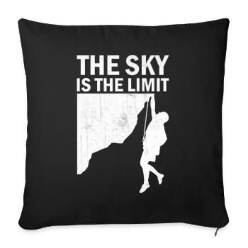 Bouldering Hiking - The Sky Is The Limit - Sofa pillowcase 17,3'' x 17,3'' (45 x 45 cm) - black - Front