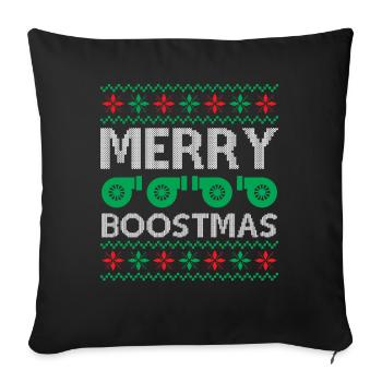 Engine Car Tuning Ugly Christmas - Merry Boostmas - Sofa pillowcase 17,3'' x 17,3'' (45 x 45 cm) - black - Front