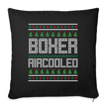 Engine Car Tuning Ugly Christmas - Boxer Aircooled - Sofa pillowcase 17,3'' x 17,3'' (45 x 45 cm) - black - Front