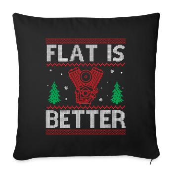 Engine Car Tuning Ugly Christmas - Flat Is Better - Sofa pillowcase 17,3'' x 17,3'' (45 x 45 cm) - black - Front