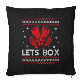 Ugly Christmas Engine Car Tuning - Lets Box - Sofa pillowcase 17,3'' x 17,3'' (45 x 45 cm) - black - Front