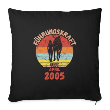 Führungskraft Reiten Geburtstag April 2005 - Sofakissenbezug 45 x 45 cm - Schwarz - Vorne