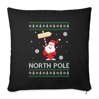 Pole Dancing Santa Claus Pun Joke - North Pole - Sofa pillowcase 17,3'' x 17,3'' (45 x 45 cm) - black - Front