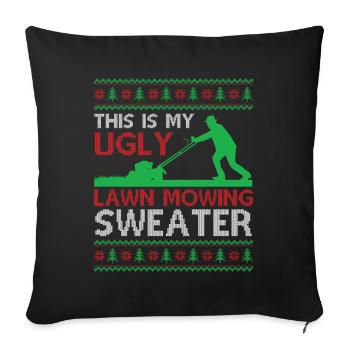 Blague de jardinage de Noël C’est ma moche pelouse Mowi - Housse de coussin décorative 45 x 45 cm - noir - Devant