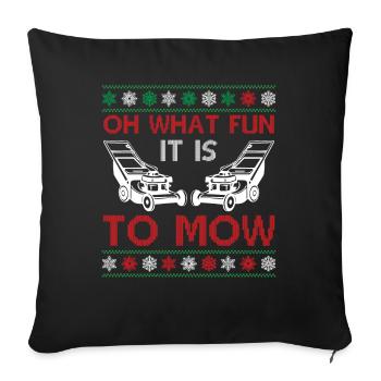 Tonte de Noël laide - Oh quel plaisir de tondre - Housse de coussin décorative 45 x 45 cm - noir - Devant
