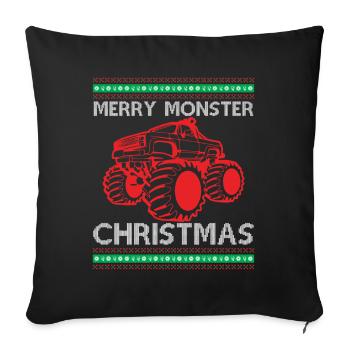 Monster Truck Ugly Christmas - Merry Monster Chris - Housse de coussin décorative 45 x 45 cm - noir - Devant