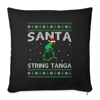 Santa Clause Wearing String Tanga - Ugly Christmas - Sofa pillowcase 17,3'' x 17,3'' (45 x 45 cm) - black - Front