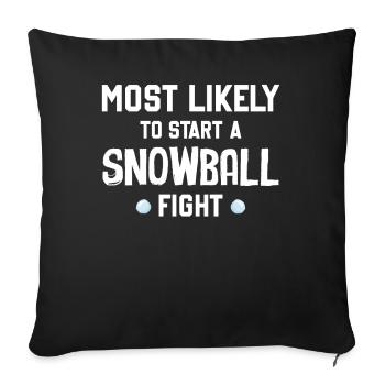 Snowball Fight - Le plus susceptible de déclencher une boule de neige F - Housse de coussin décorative 45 x 45 cm - noir - Devant