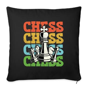 Chess Retro Vintage - Sofa pillowcase 17,3'' x 17,3'' (45 x 45 cm) - black - Front